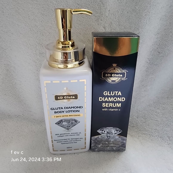 Gluta-Diamond whitening body lotion and Serum with Vitamin C 
